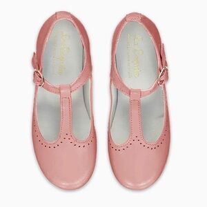 💗 La Coqueta Pink Leather Girl’s T-Bar Shoes, Size 24 EU / 8 US, Box Included